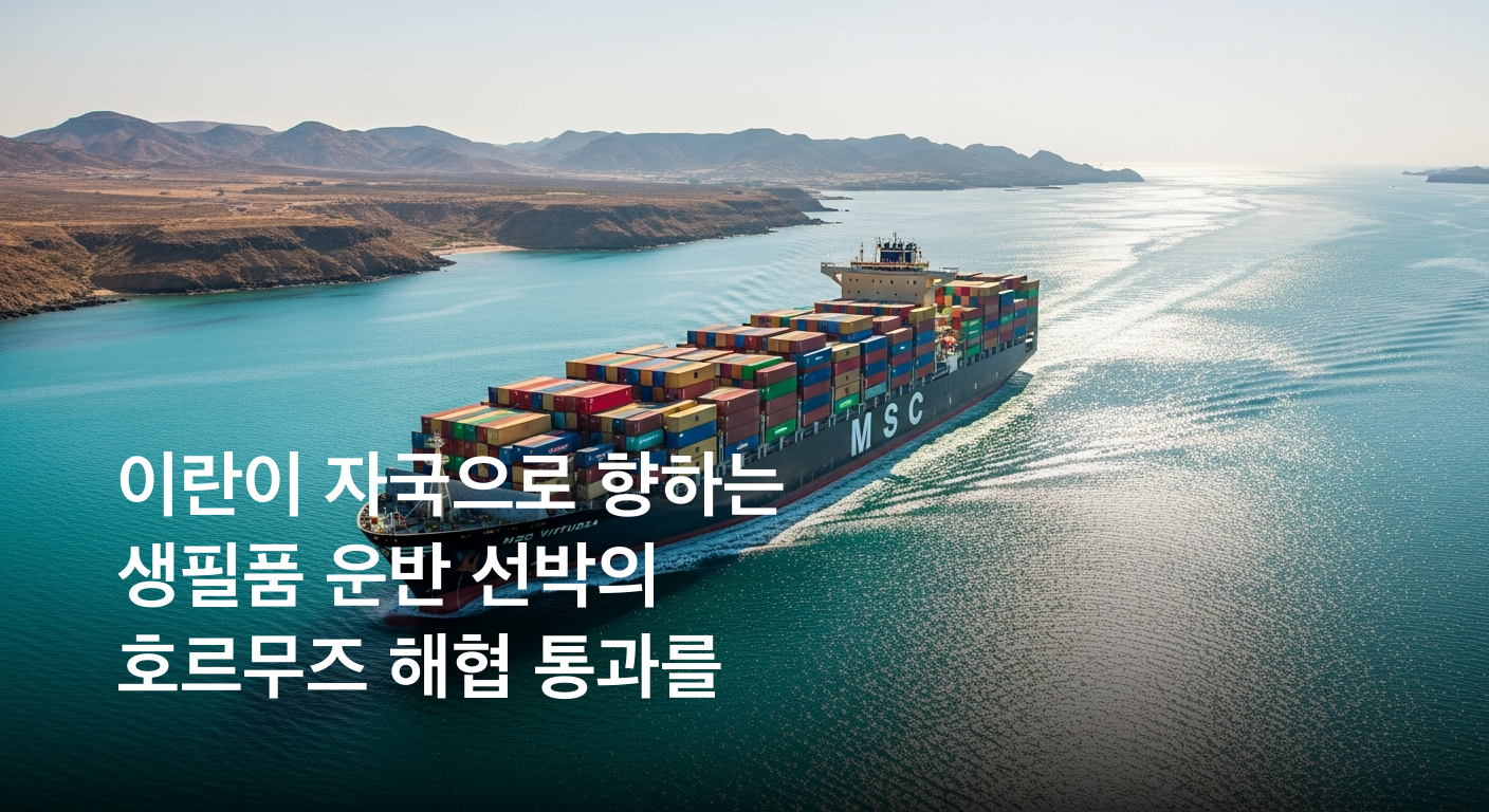 이란, 자국 향하는 생필품 운반 선박에 호르무즈 해협 통과 허용 결정