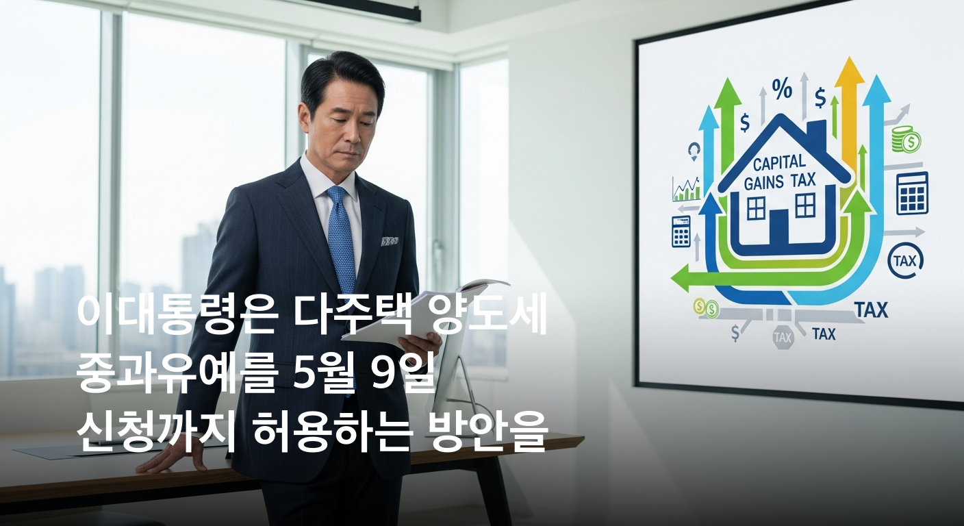 李대통령, 다주택 양도세 중과유예 5월 9일 신청까지 허용 방안 검토 지시