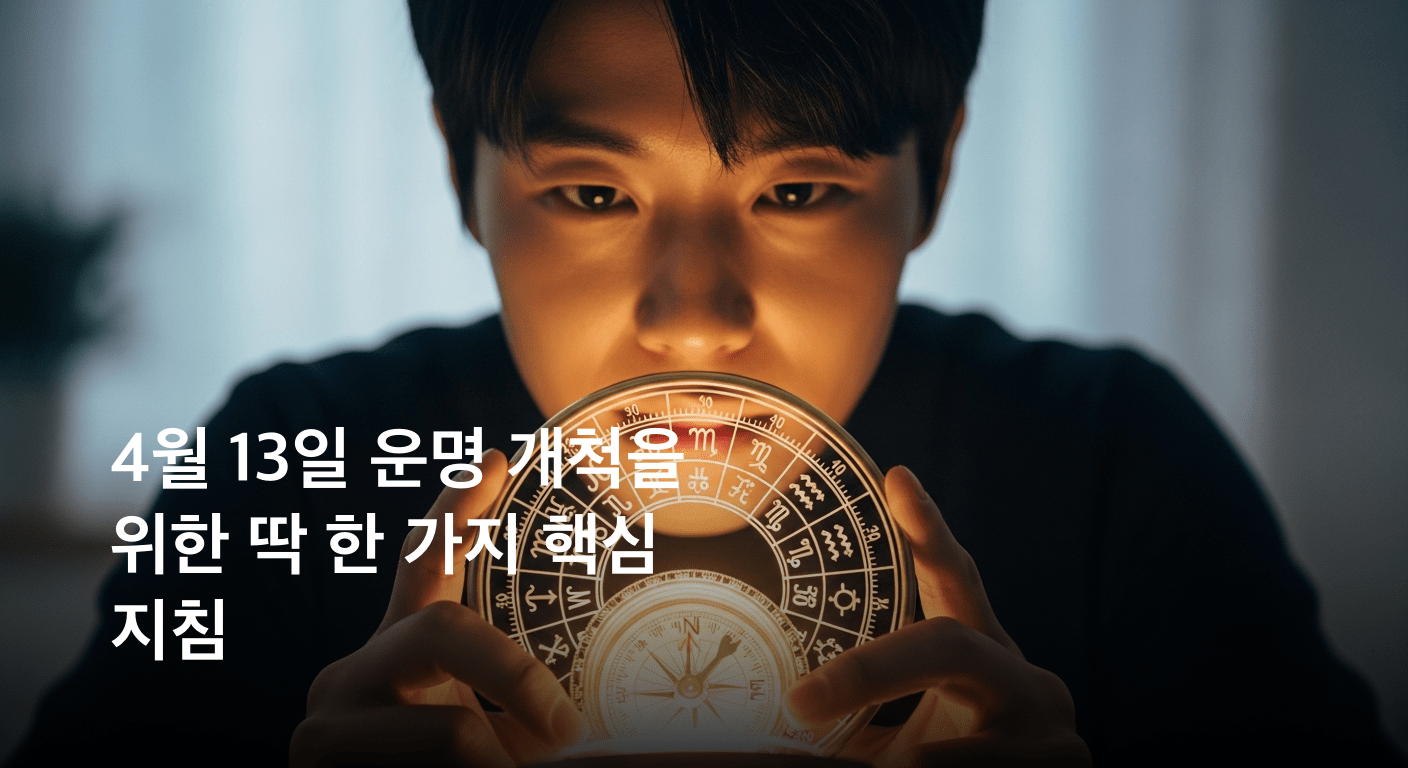 4월 13일 월요일, 당신의 운명을 개척하는 띠별 지침서