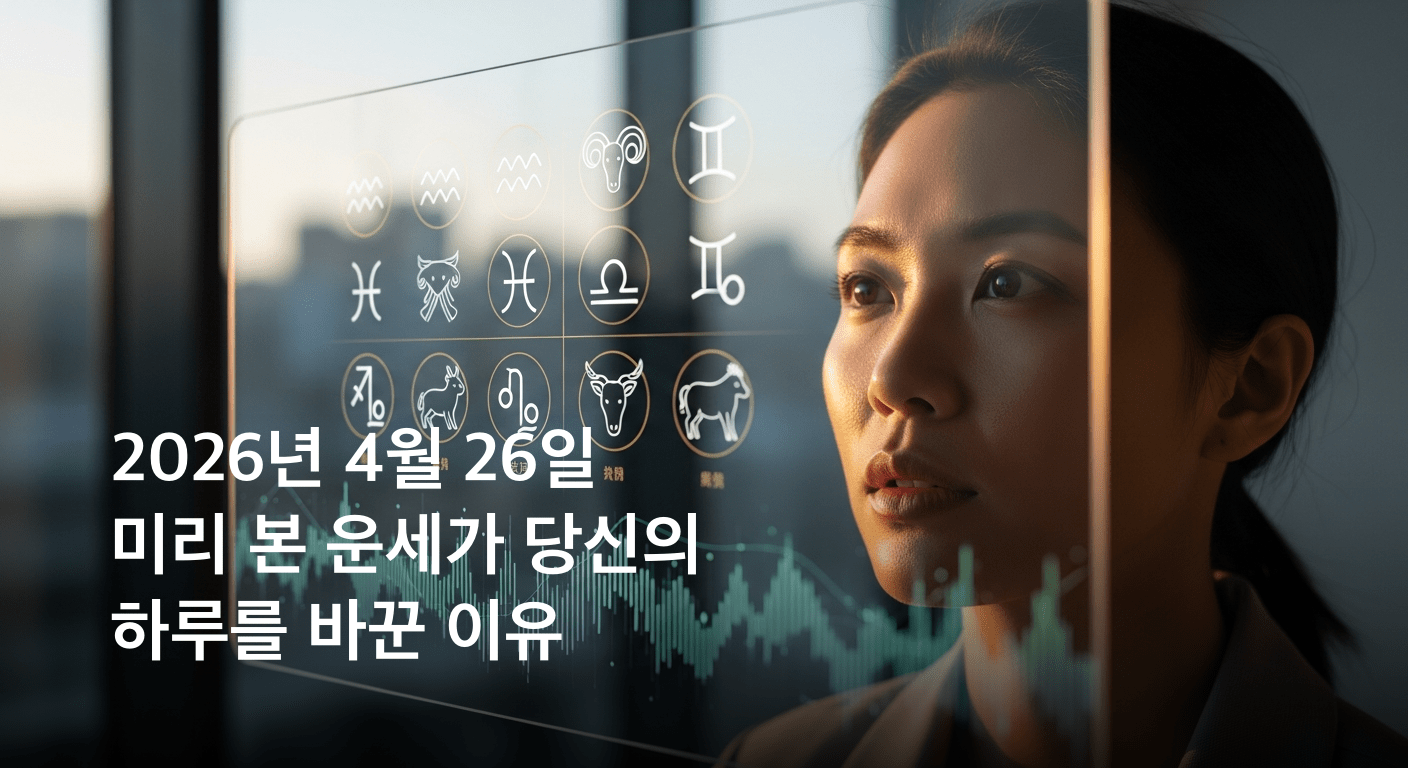 2026년 4월 26일, 띠별 운세로 미리 보는 당신의 하루