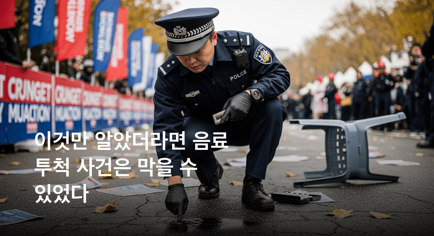 선거 유세 중 음료 투척 사건 발생 긴급 수사 착수