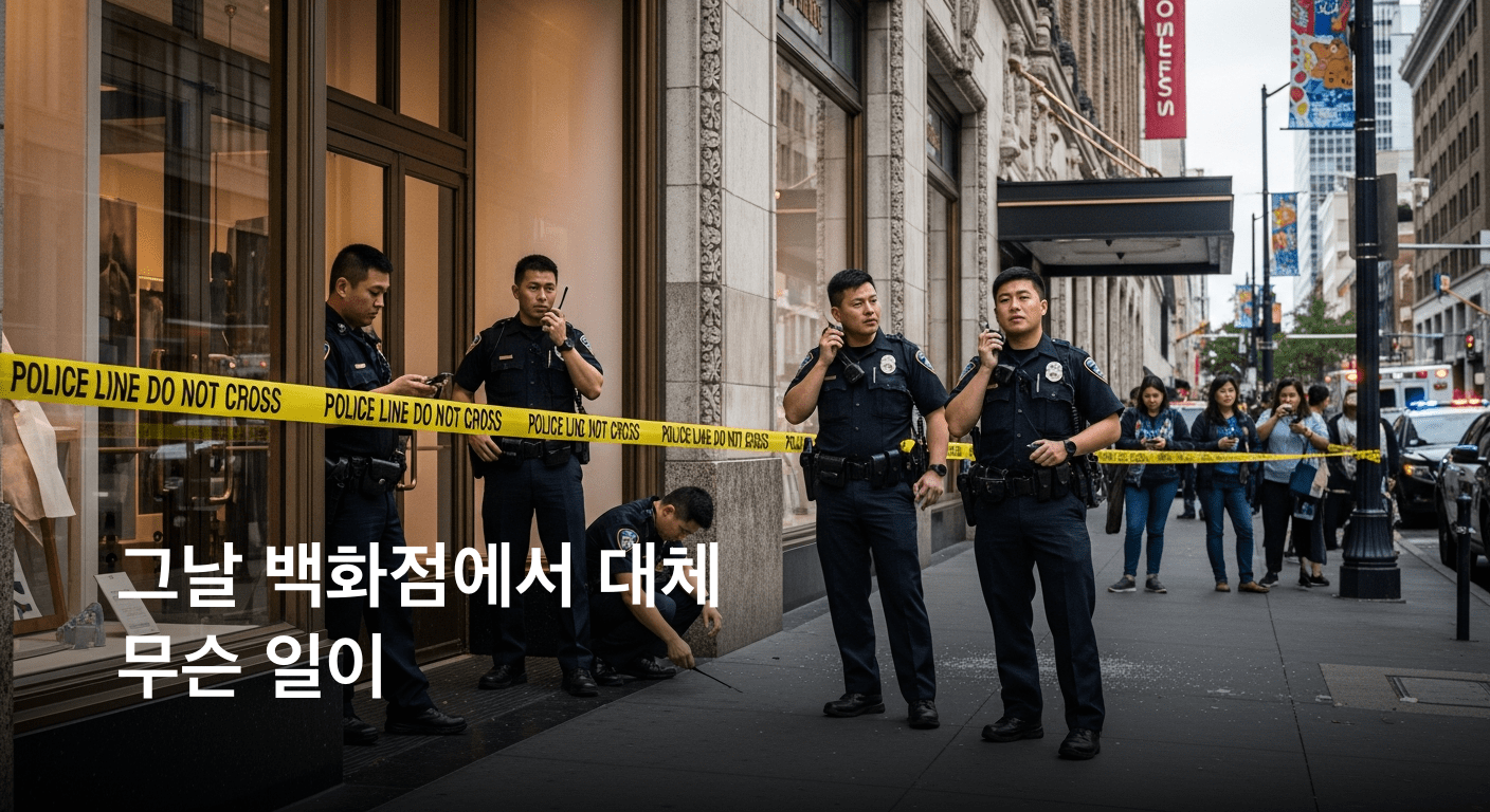 도심 백화점, 충격의 흉기 난동 발생... 20대 여성 부상, 40대 남성 현장 체포