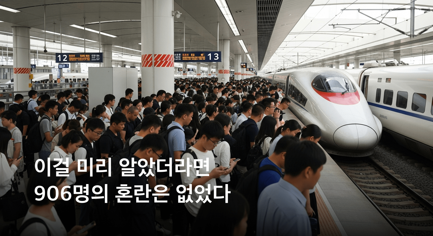 고속철도 운행 중단 대혼란 906명 승객 긴급 환승 소동
