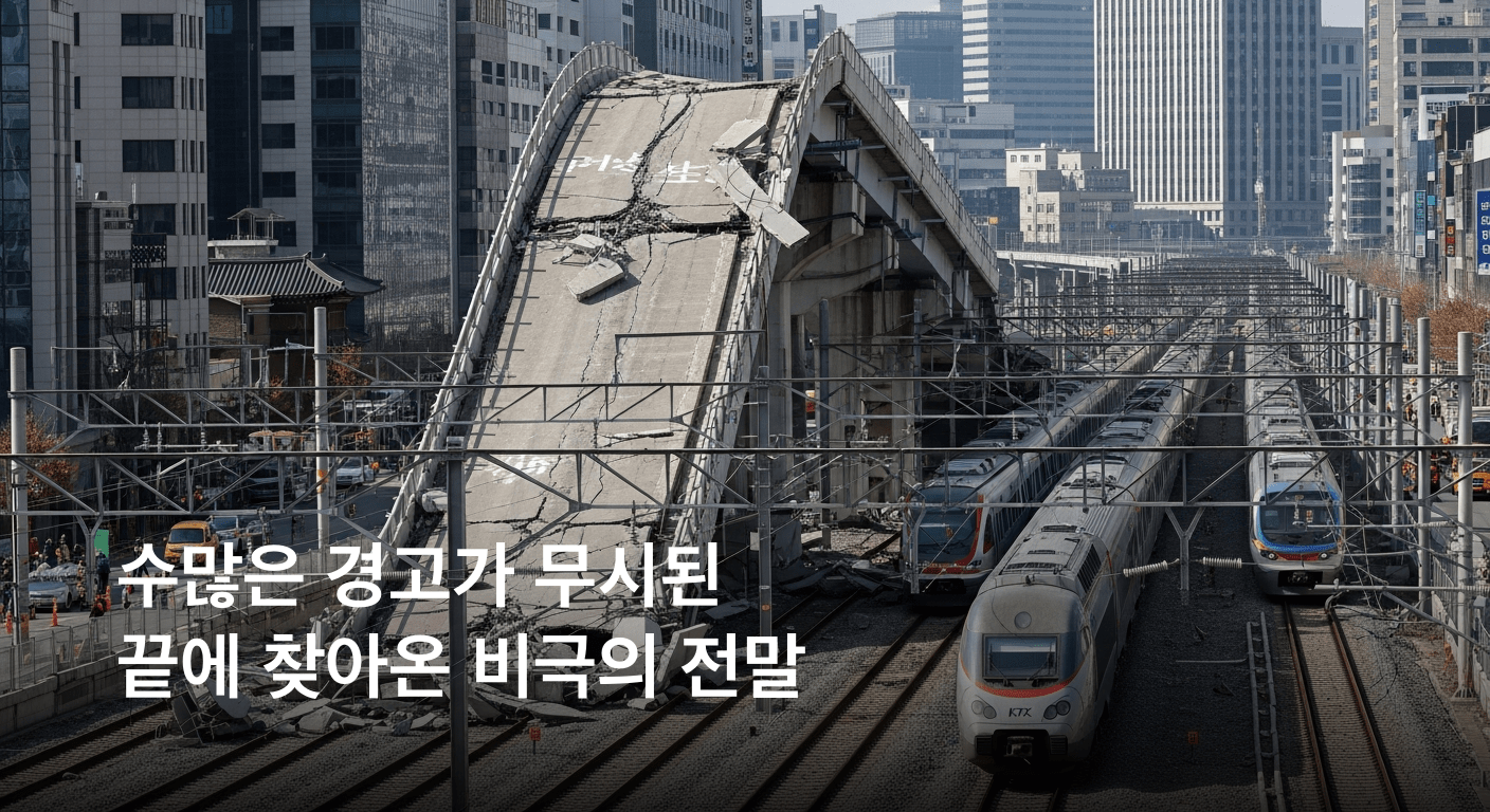 서울 도심 고가차도 붕괴, KTX 비롯한 열차 운행 대규모 마비 사태 발생