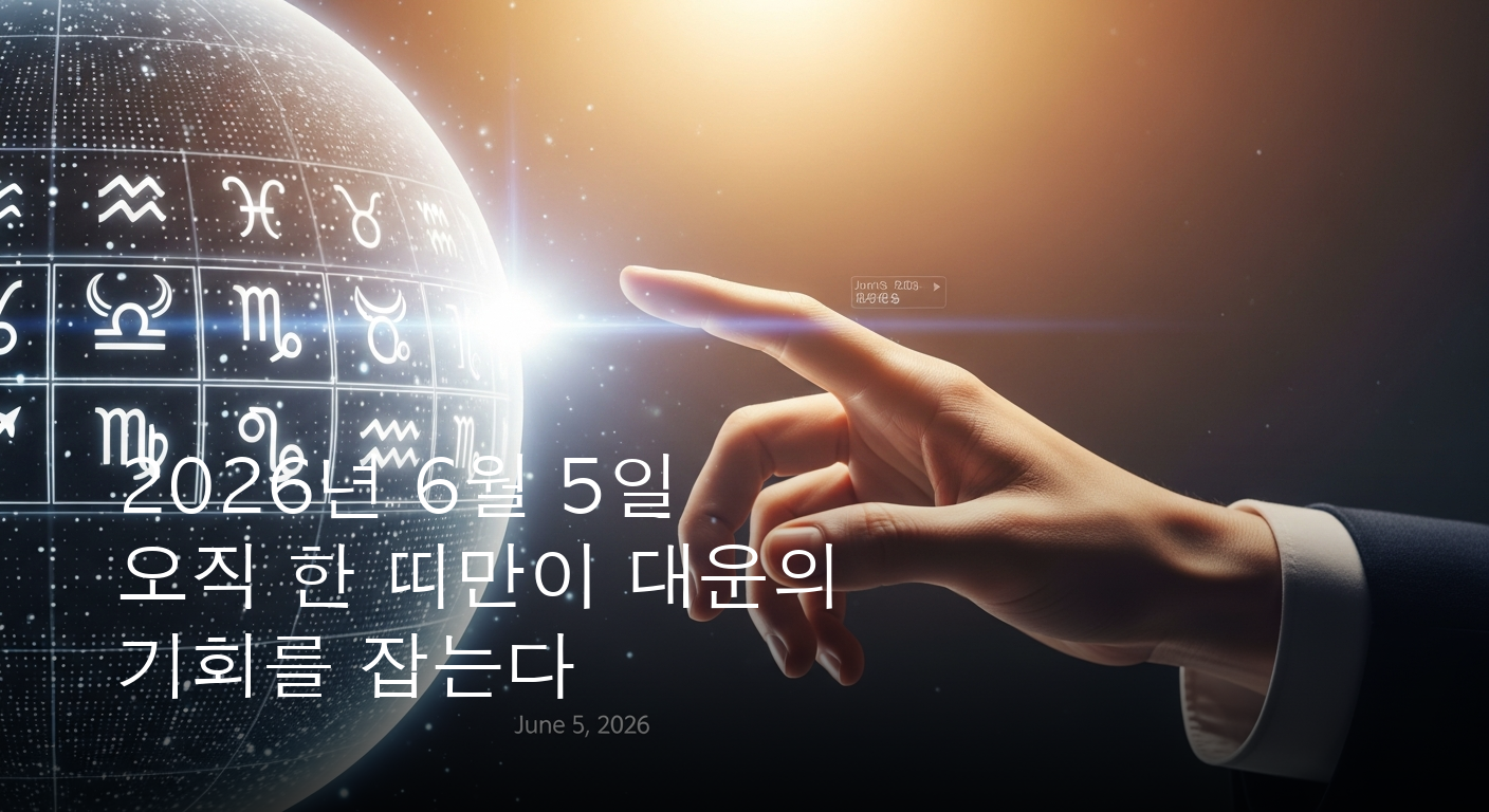 2026년 6월 5일, 당신의 하루를 밝힐 띠별 운세 예측