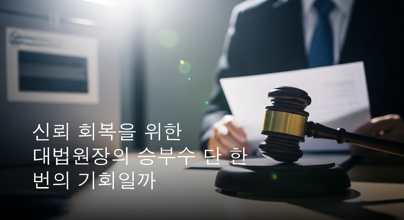 선거 관리 신뢰 회복 총력, 대법원장, 선관위원장 사의 전격 수용으로 책임 정면 돌파