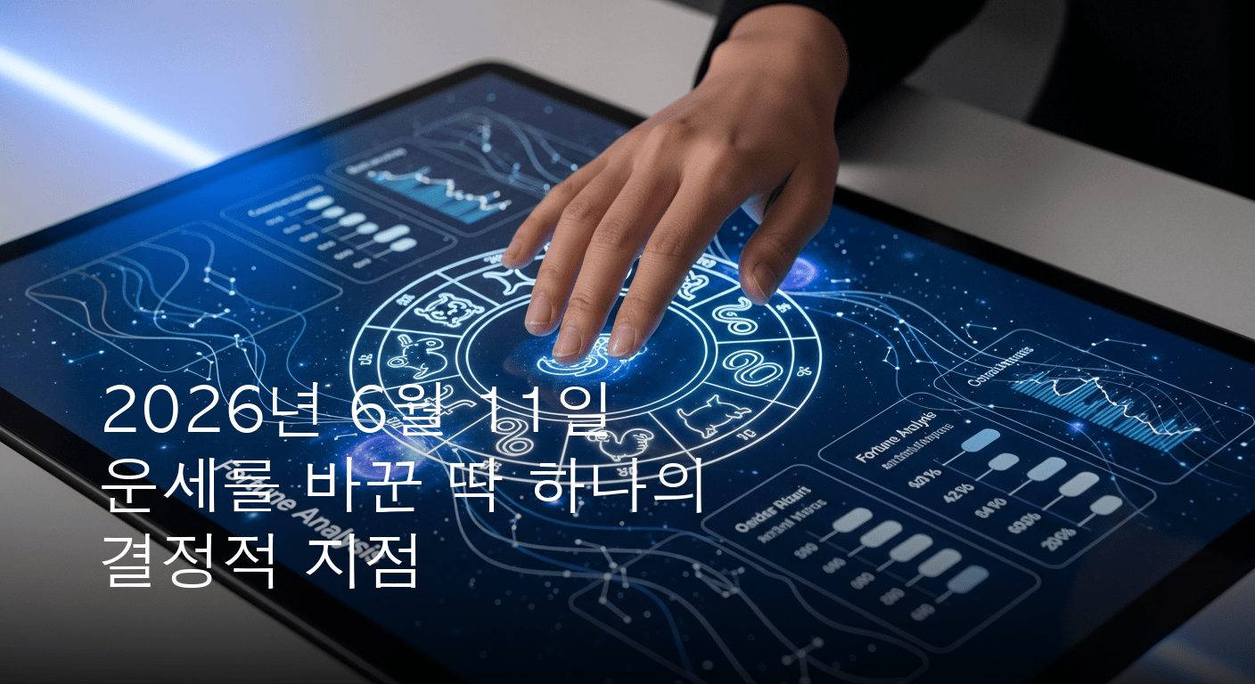 2026년 6월 11일 운명적 흐름을 읽다 오늘의 띠별 운세 분석