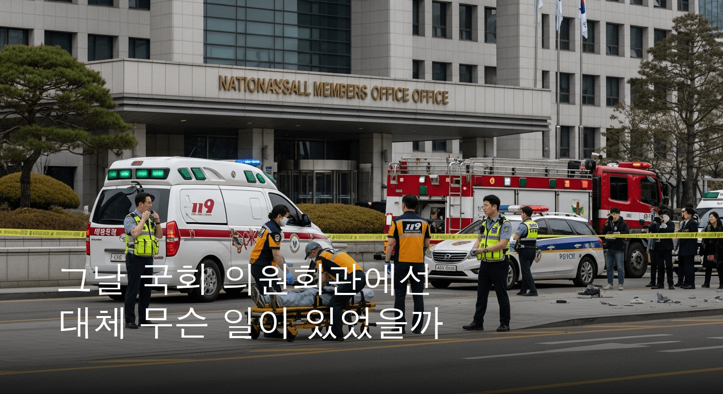 국회 의원회관에서 발생한 비극적인 추락 사고, 50대 남성 위중한 상태로 이송됐다