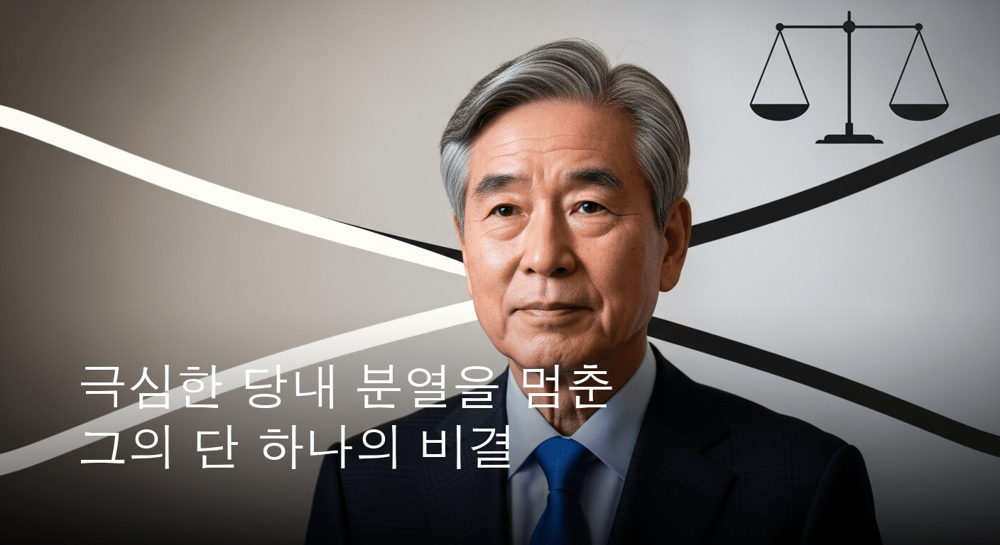 거친 당내 갈등 속, 전 총리가 제시한 '절제와 통합'의 해법