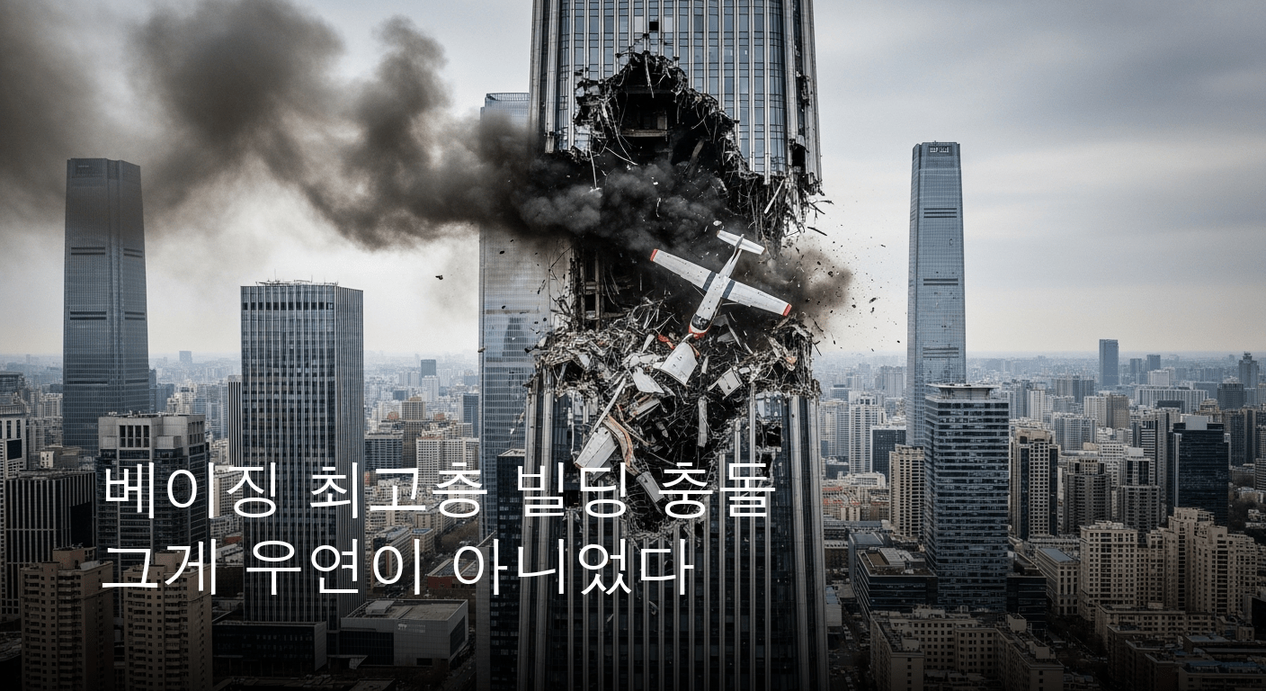 베이징 최상층 빌딩에 경비행기 충돌 미스터리 1명 사망 13명 부상