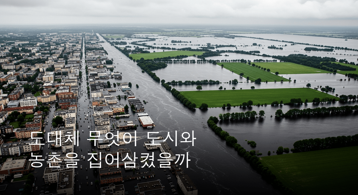 기록적인 폭우, 도시와 농촌을 삼켰다