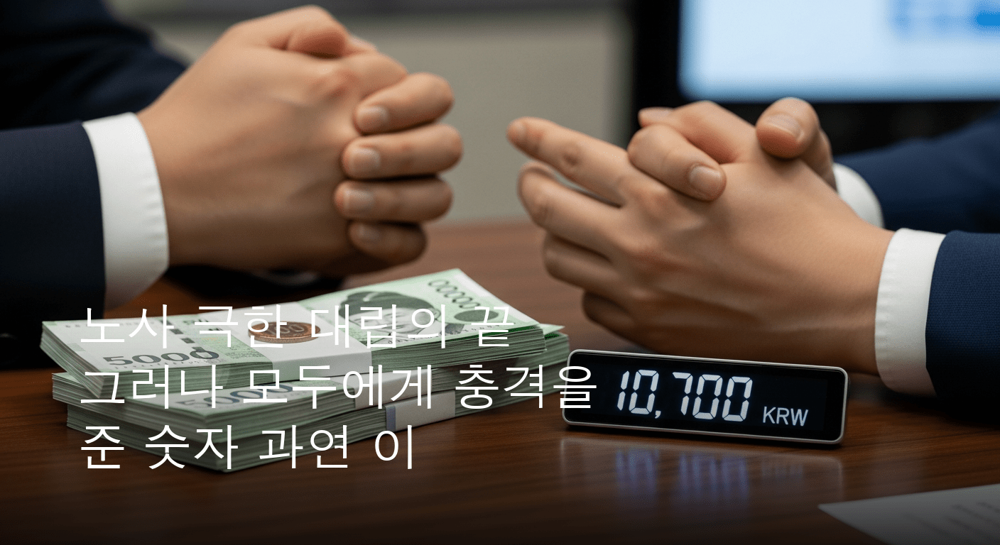 최저임금 1만700원 최종 확정: 노사 극심한 대립 속 3.7% 인상 결정